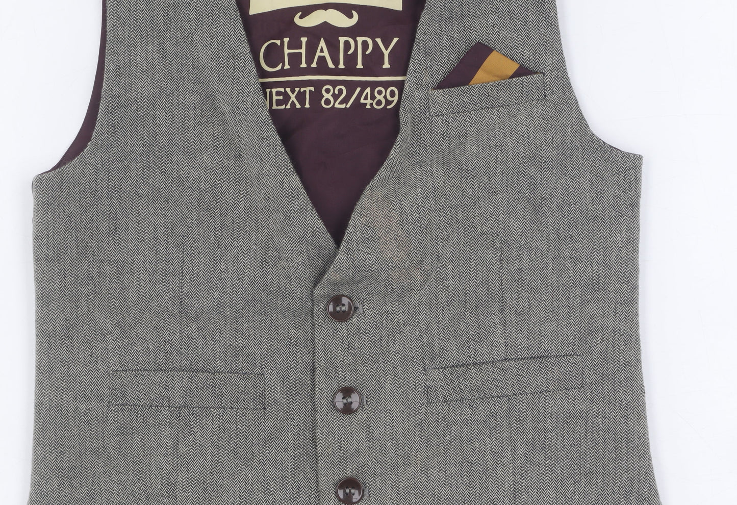 Next Boys Grey Suit Waistcoat 4-5 Years Cotton Blend