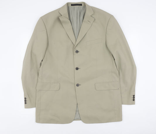 Marks and Spencer Men's Beige Blazer 42R Single-Breasted