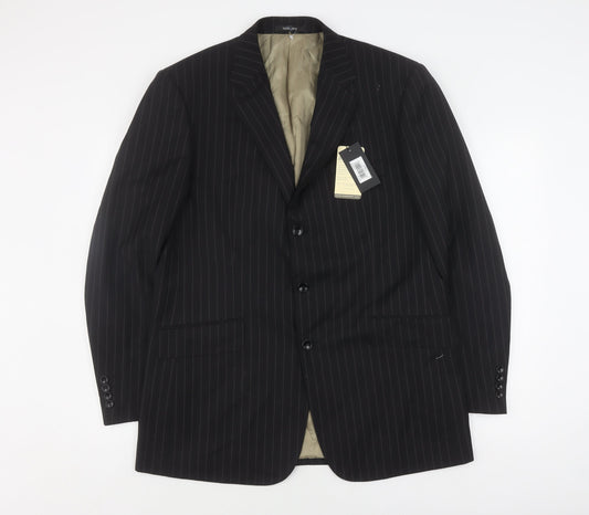 Visconti Uomo Men's Black Striped Blazer 42R