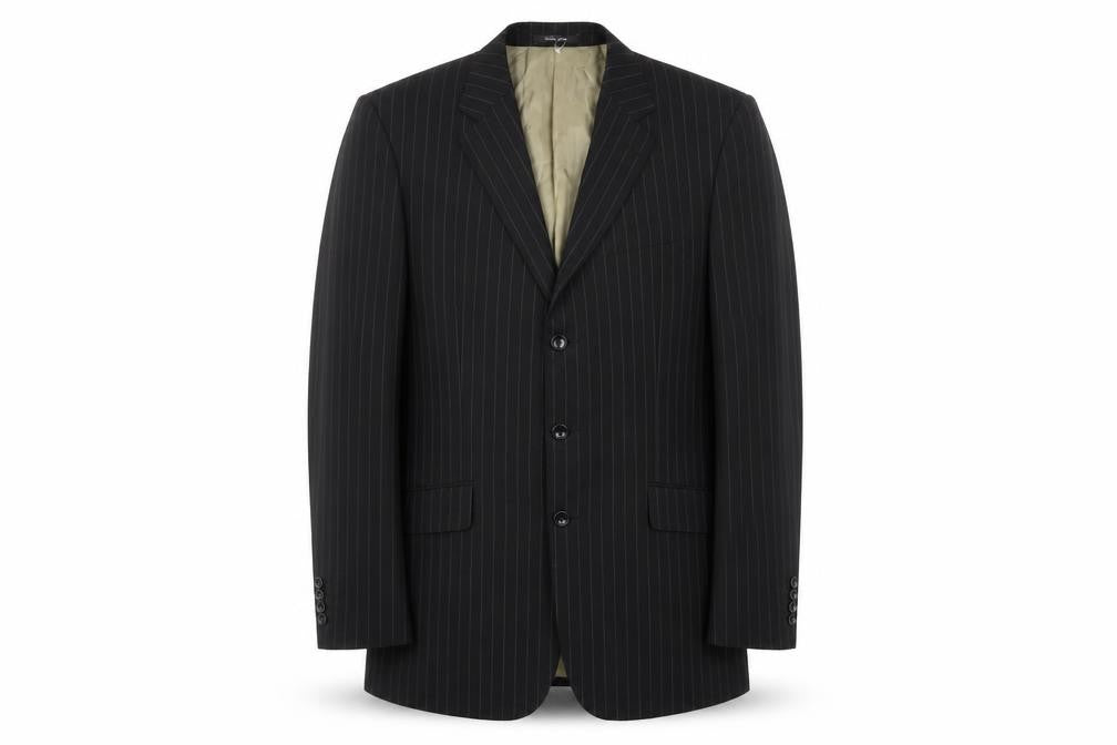 Visconti Uomo Men's Black Striped Blazer 42R
