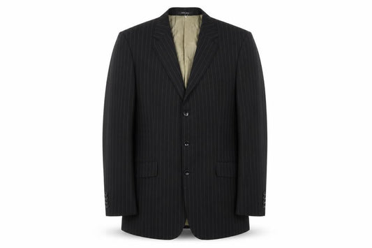 Visconti Uomo Men's Black Striped Blazer 42R
