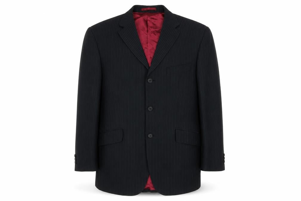 Burton Men's Black Pinstripe Suit Jacket 40R Regular
