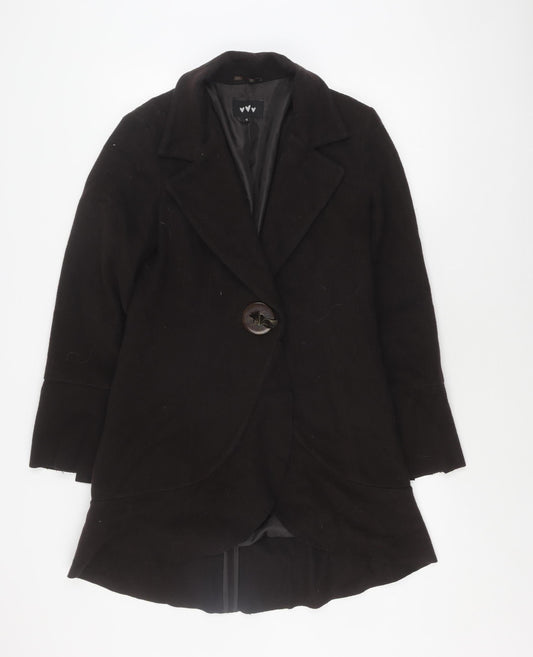 Marks and Spencer Women's Black Wool Coat, Size 10