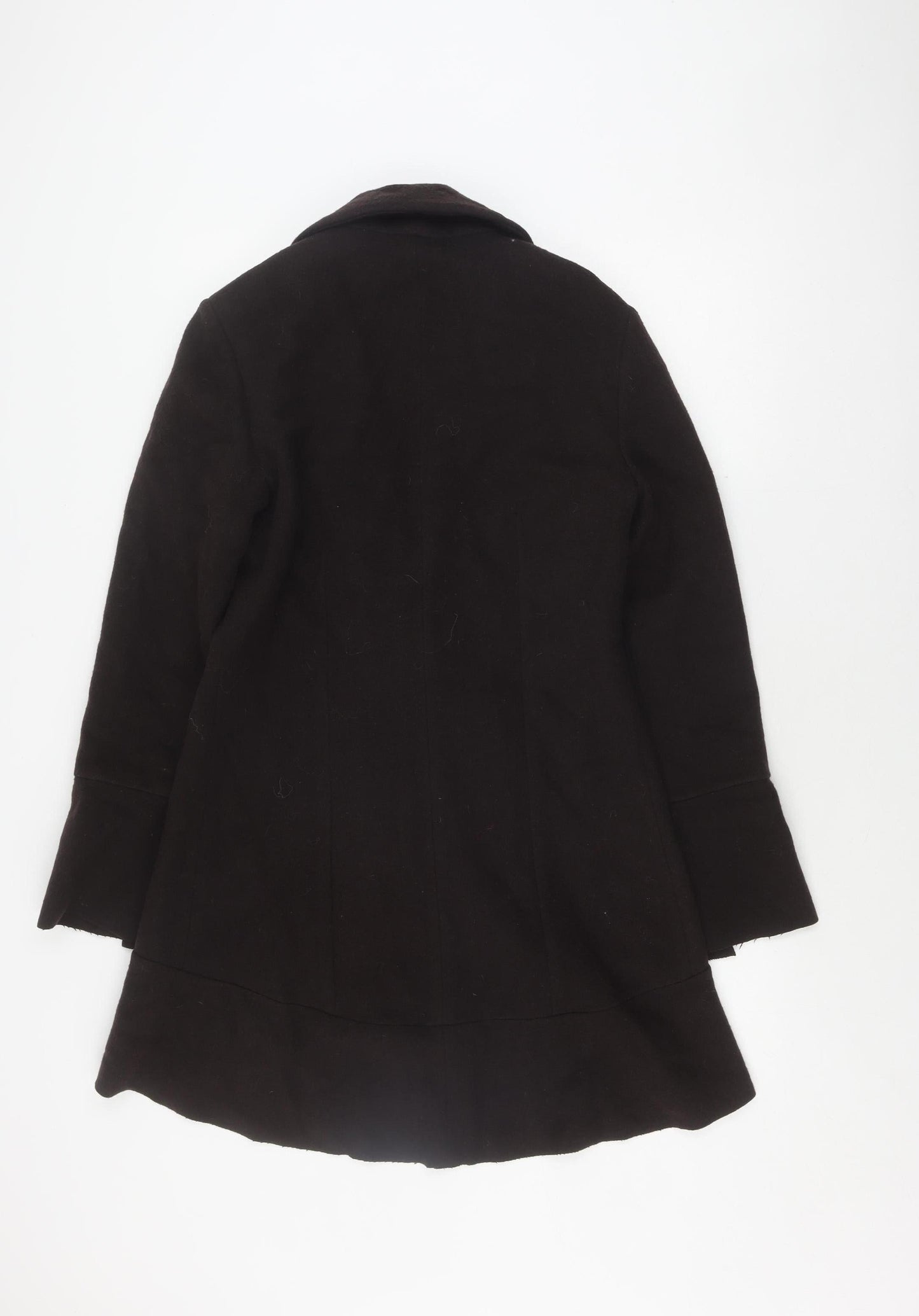 Marks and Spencer Women's Black Wool Coat, Size 10