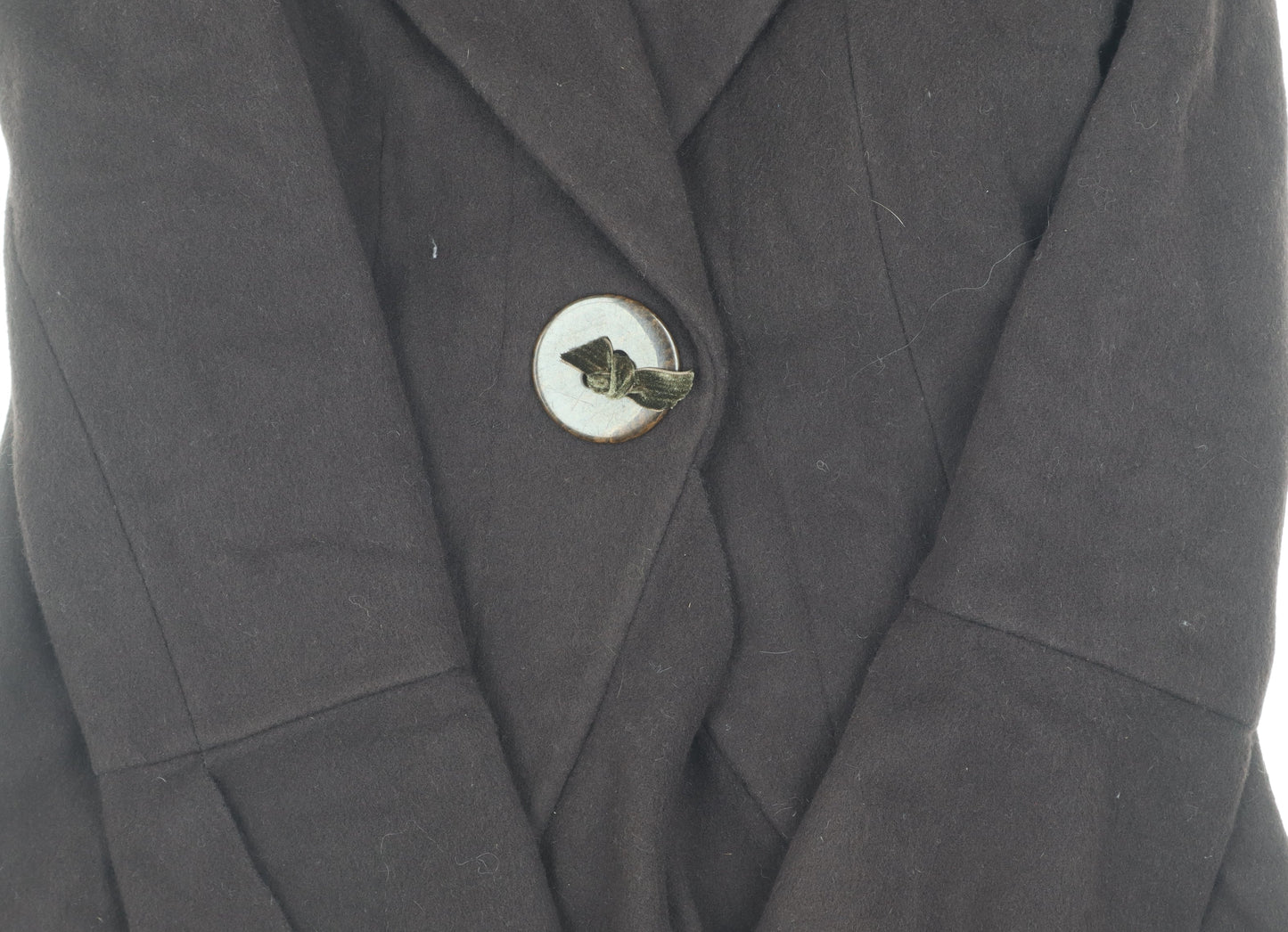 Marks and Spencer Women's Black Wool Coat, Size 10