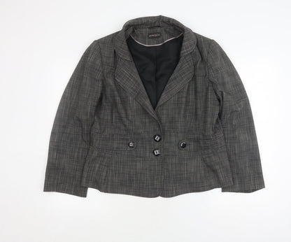 Additional front view of Principles Women's Grey Check Suit Jacket, size 18