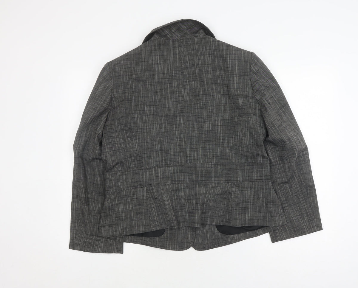 Back view of Principles Women's Grey Check Suit Jacket, size 18