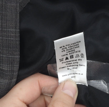 Close-up detail of Principles Women's Grey Check Suit Jacket, size 18