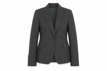 Warehouse Grey Pinstripe Women's Blazer Size 8