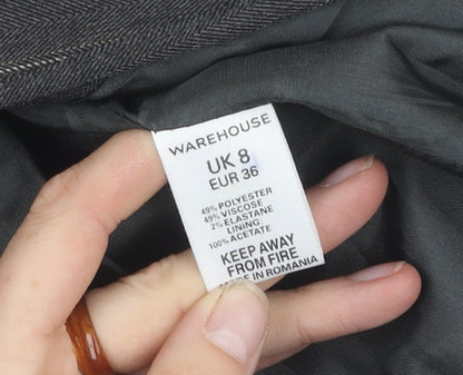 Warehouse Grey Pinstripe Women's Blazer Size 8