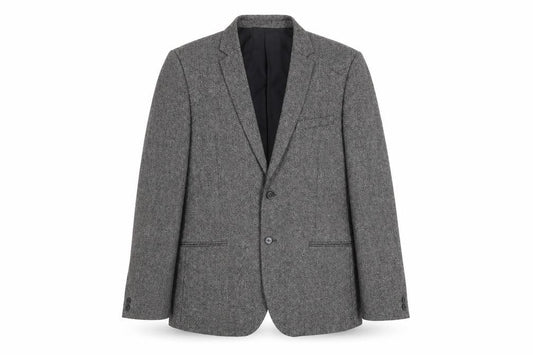 H&M Men's Grey Herringbone Blazer, Size 42R