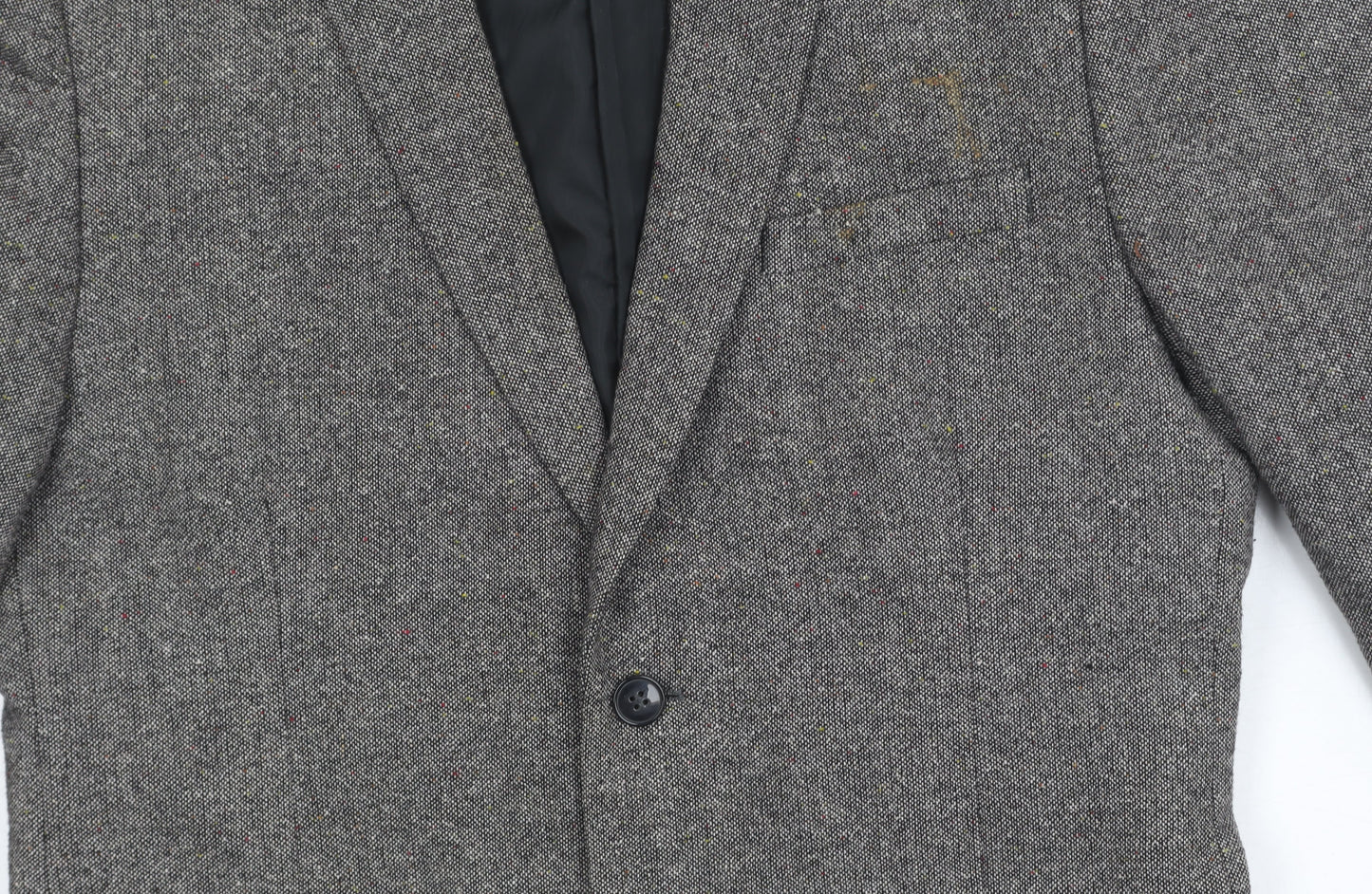 H&M Men's Grey Herringbone Blazer, Size 42R