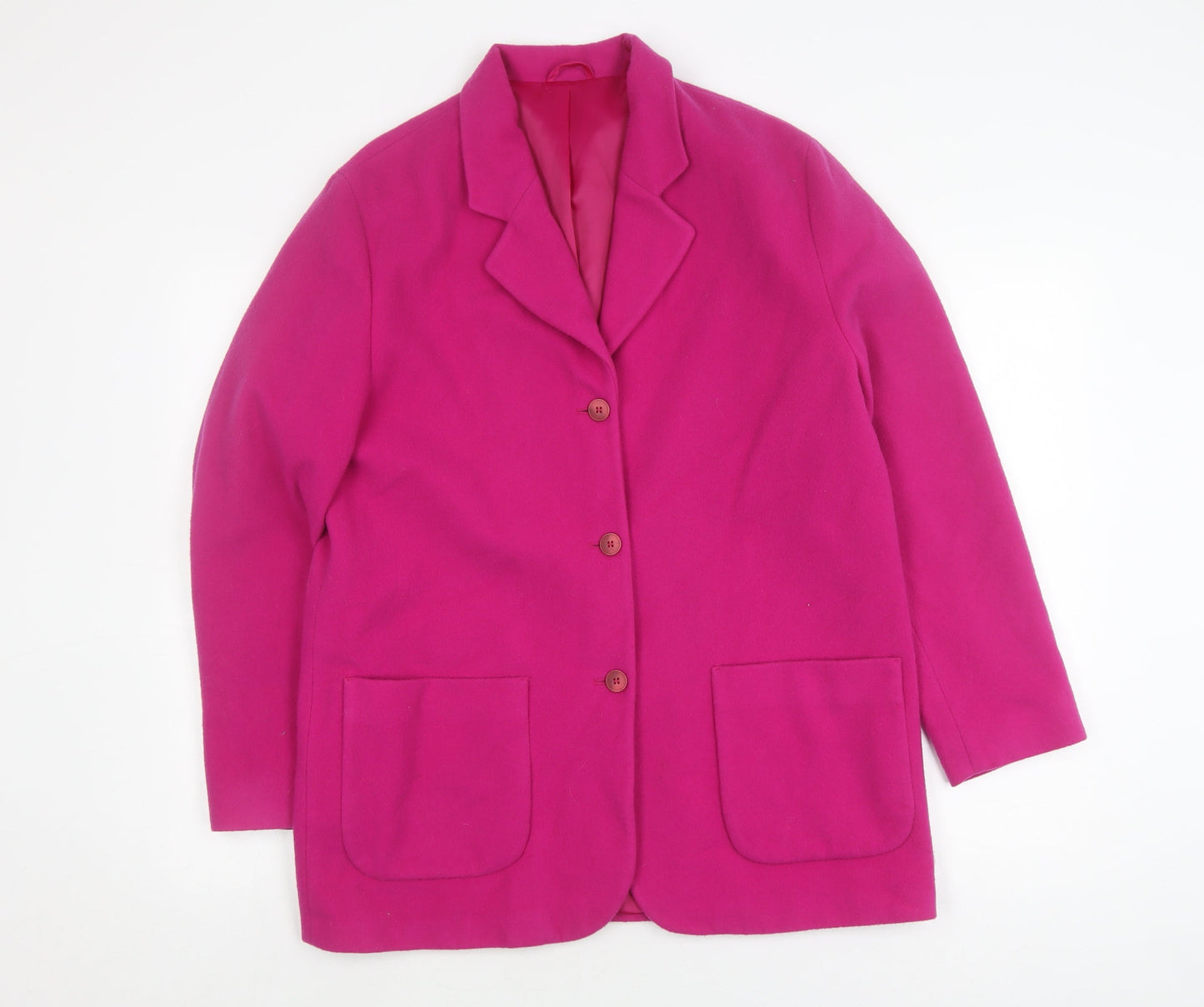 Next Women's Pink Mid-Length Wool Blazer, Size 14