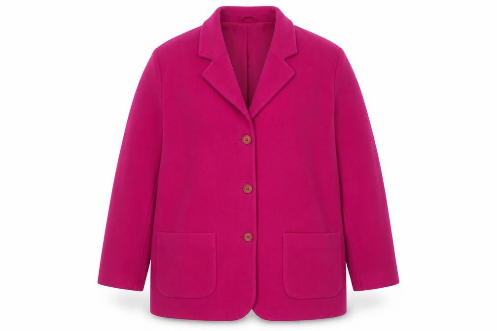 Next Women's Pink Mid-Length Wool Blazer, Size 14