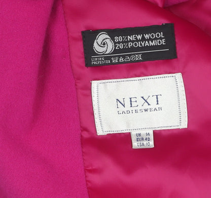 Next Women's Pink Mid-Length Wool Blazer, Size 14