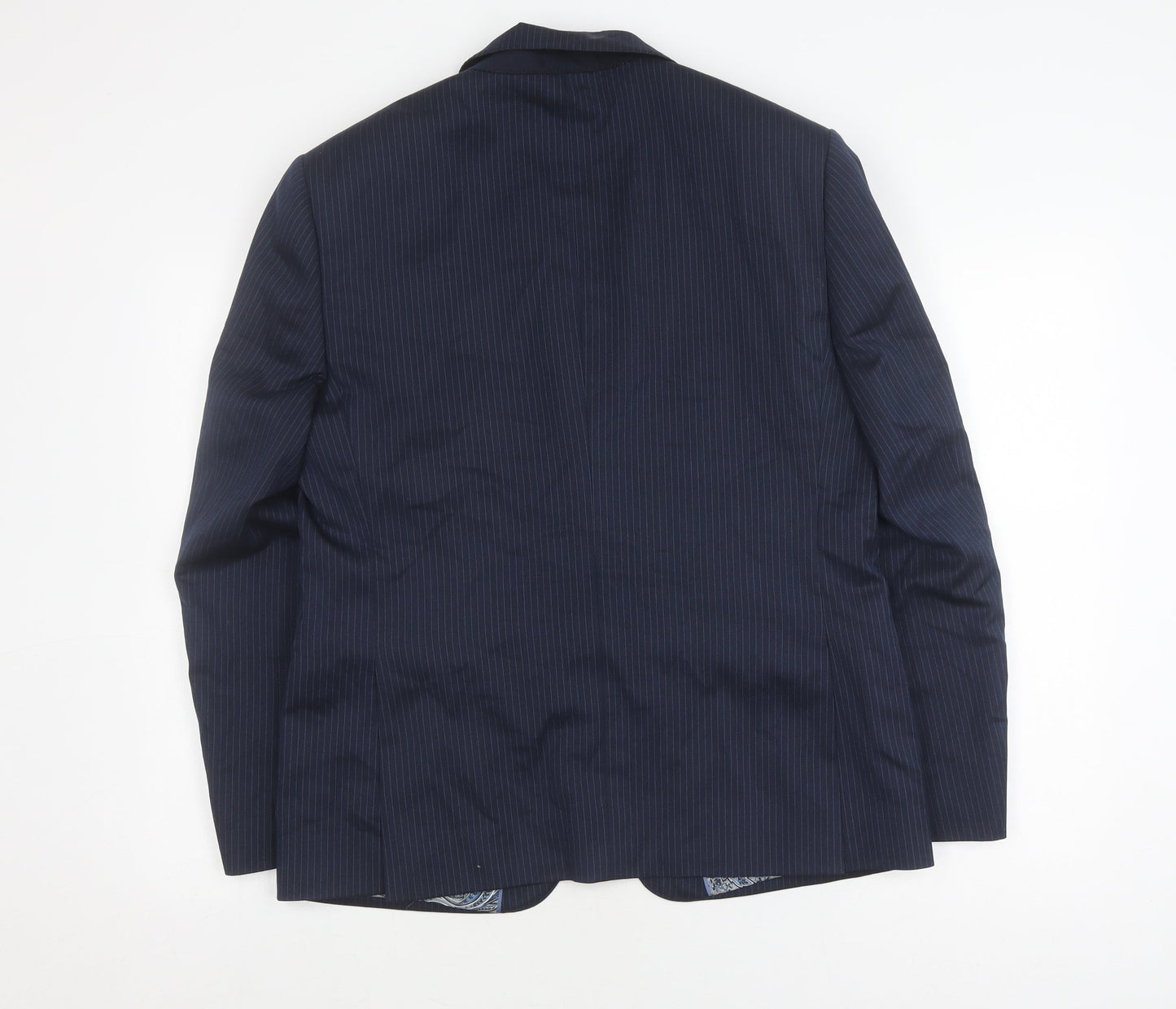 Marks and Spencer Men's Blue Striped Wool Blazer 40S