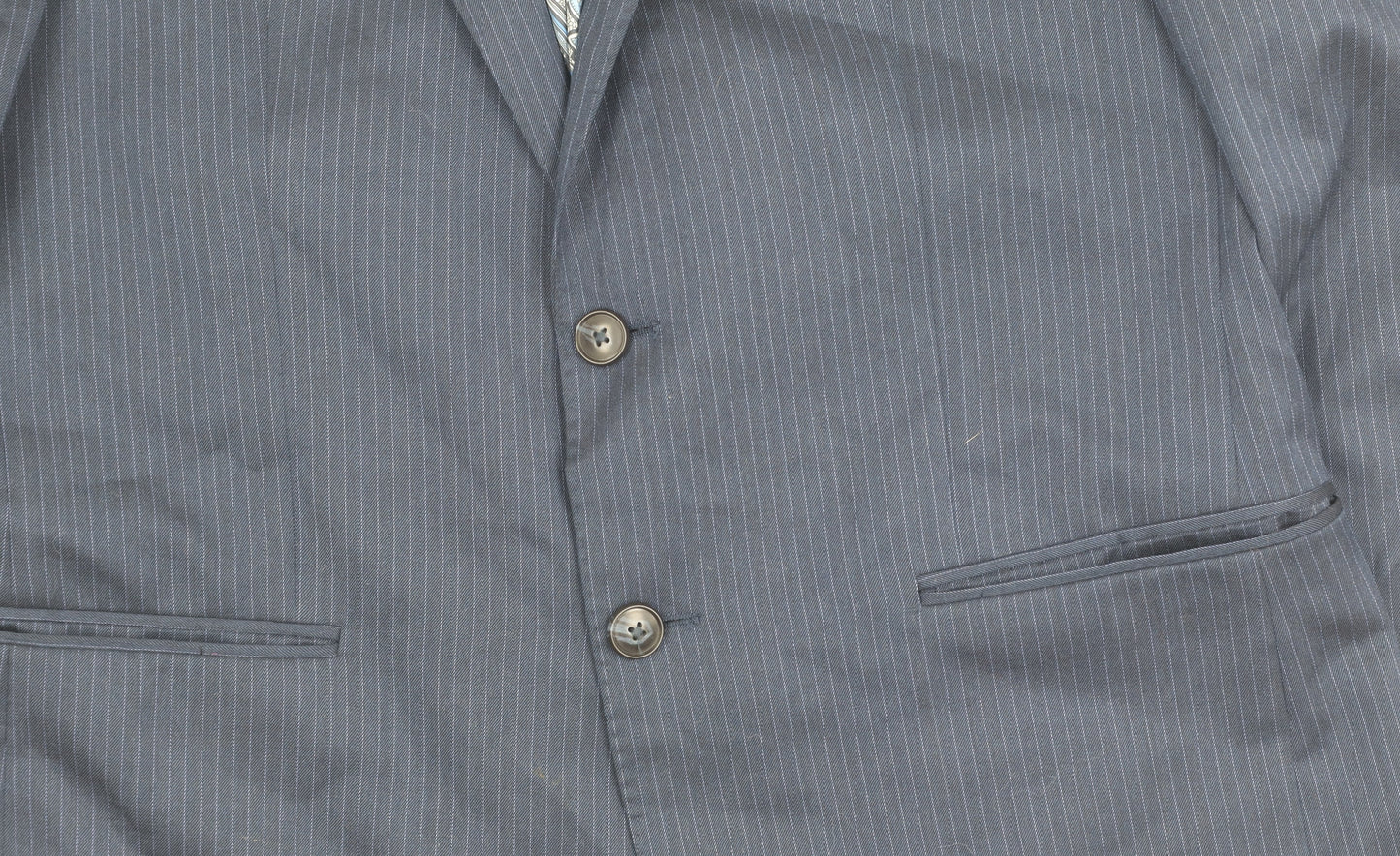 Marks and Spencer Men's Blue Striped Wool Blazer 40S