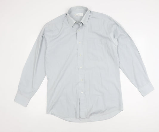 Marks and Spencer Men's Light Blue Long Sleeve Shirt