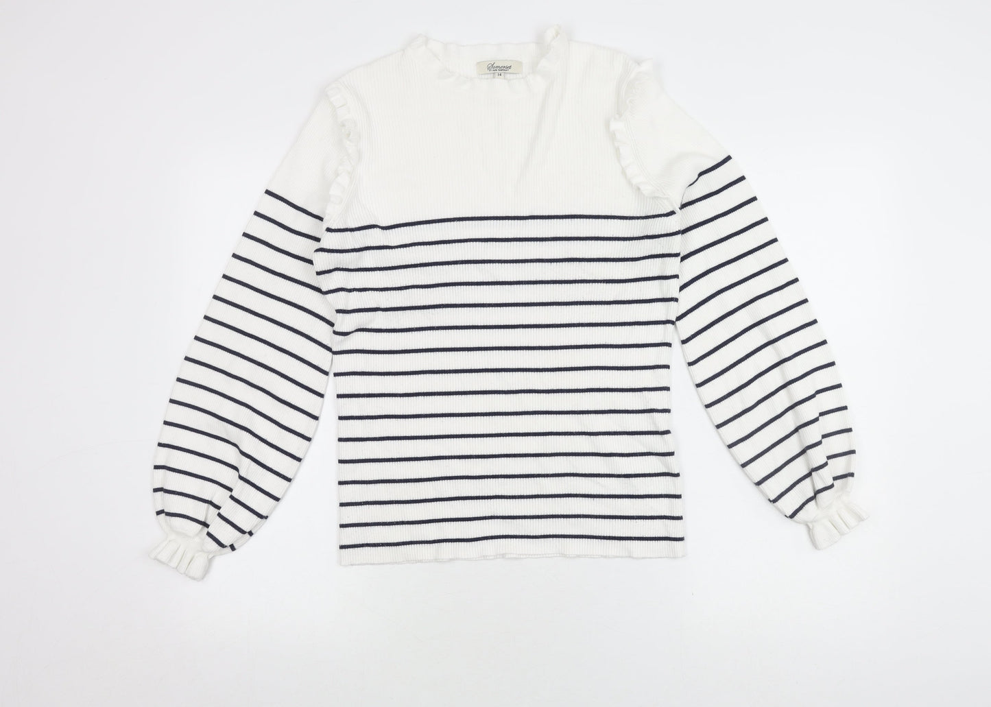 Somerset Women's Striped Jumper Blue White Size 14
