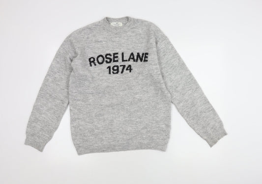 H&M Girls Grey Pullover Jumper, Size 12-13 Years