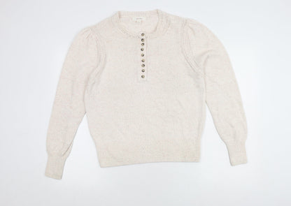 Per Una Women's Ivory Henley Jumper, Size 14