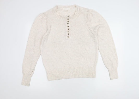 Per Una Women's Ivory Henley Jumper, Size 14