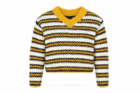 Topshop Women's Multicoloured V-Neck Jumper - Size 6