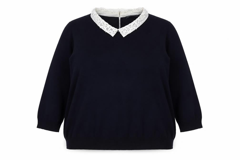 Bonmarché Women's Black XL Collared Pullover