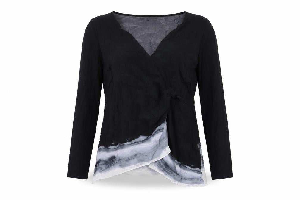 Mint Velvet Women's Black V-Neck Wrap Top Size 8