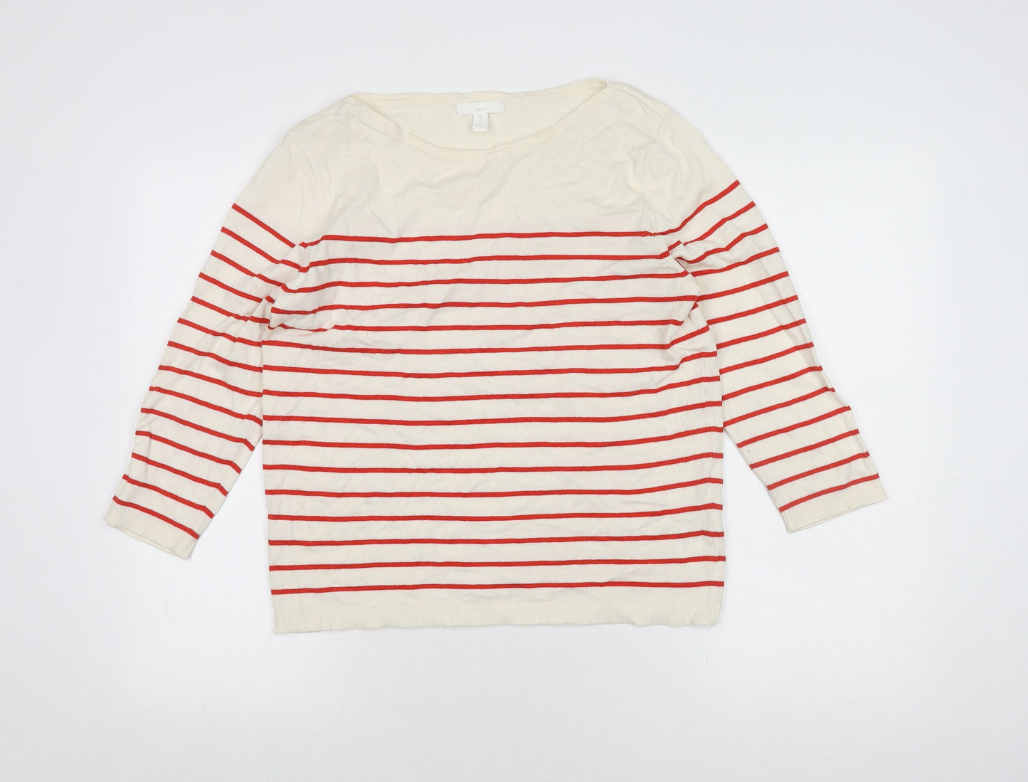 H&M Women's Multicoloured Striped Pullover Jumper Size 12