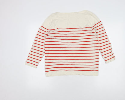 H&M Women's Multicoloured Striped Pullover Jumper Size 12