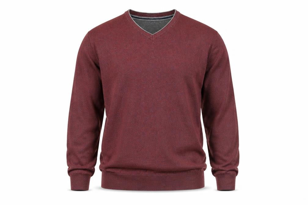 RJR John Rocha Men's Red V-Neck Pullover Jumper M