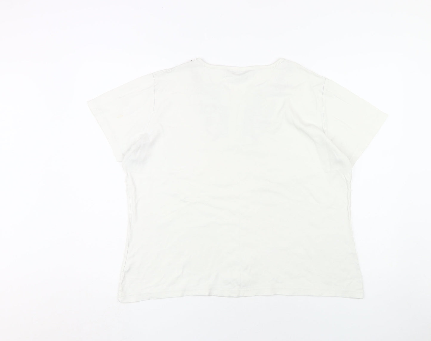 Isle Women's White XL Embroidered Cotton T-Shirt