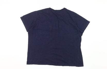 Isle Women's Blue Embroidered Cotton T-Shirt
