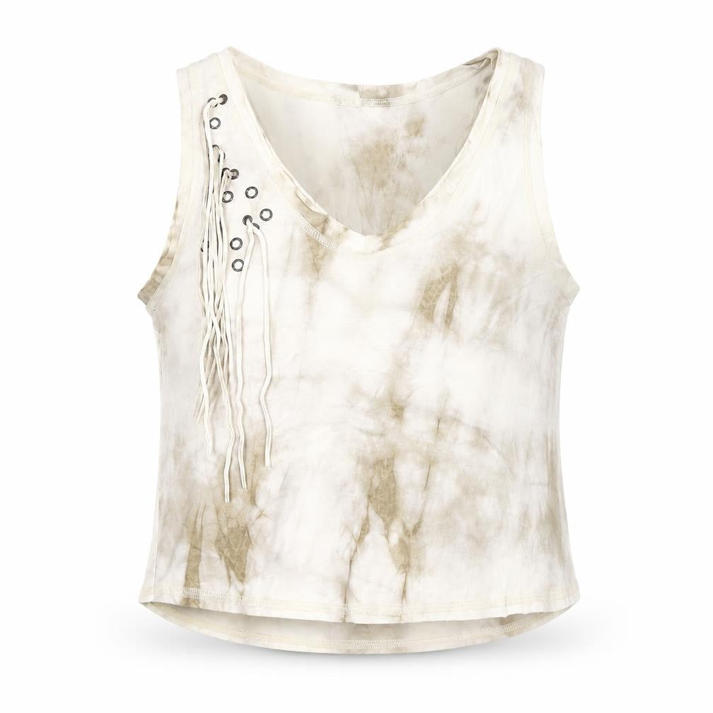 River Island Beige Tie-Dye Tank Top - Size 16
