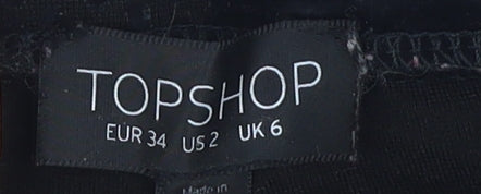 Topshop Women's Black Floral Leggings Size 6