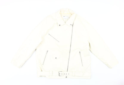 Additional front view of Asos Design Women's White Biker Jacket, size 12