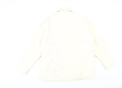 Back view of Asos Design Women's White Biker Jacket, size 12