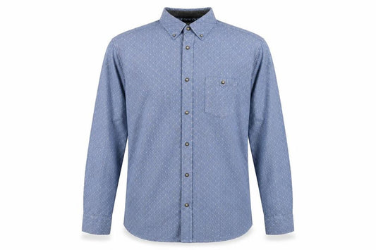 Mantaray Men's Blue Geometric Button-Up Shirt Large