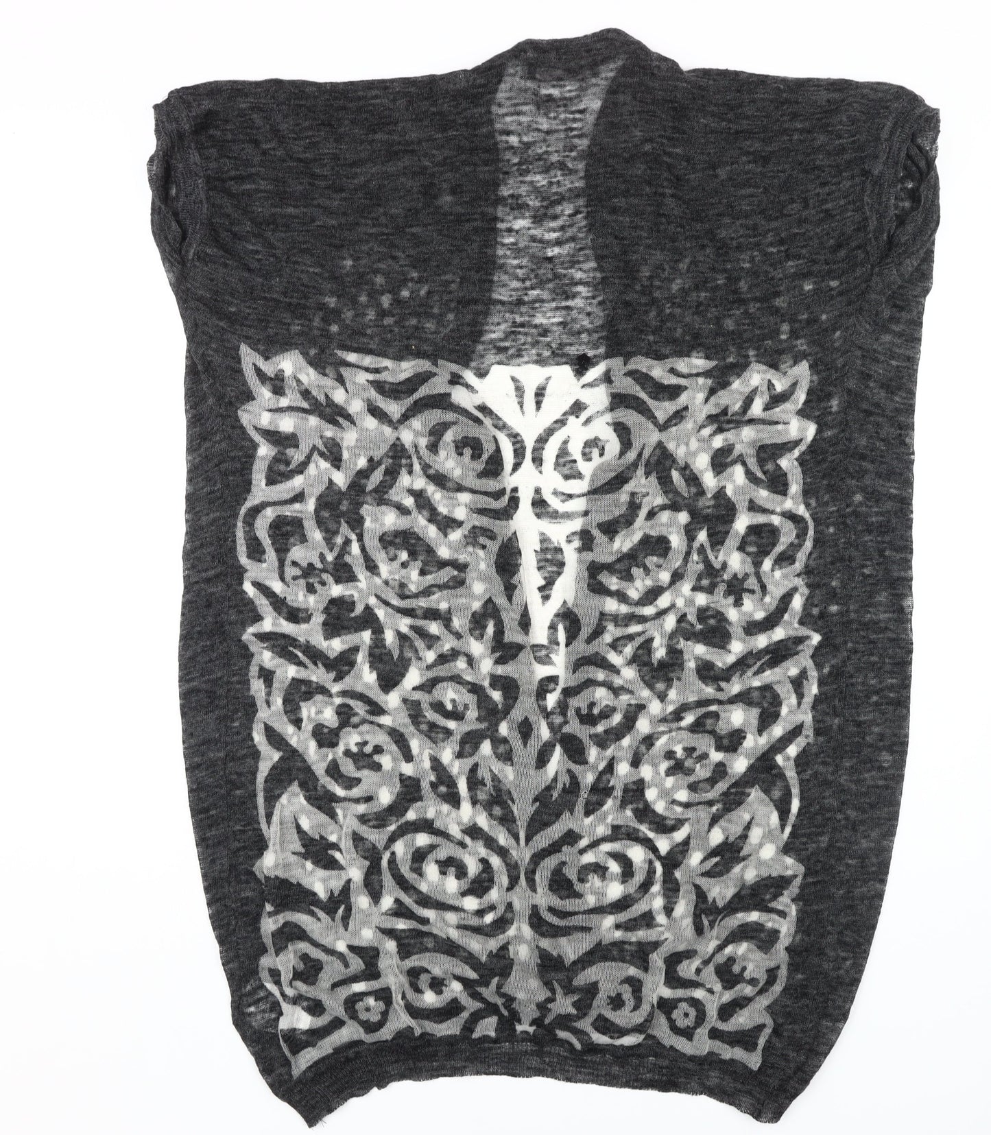 Twin-Set Women's Black Geometric Open-Knit Cape L