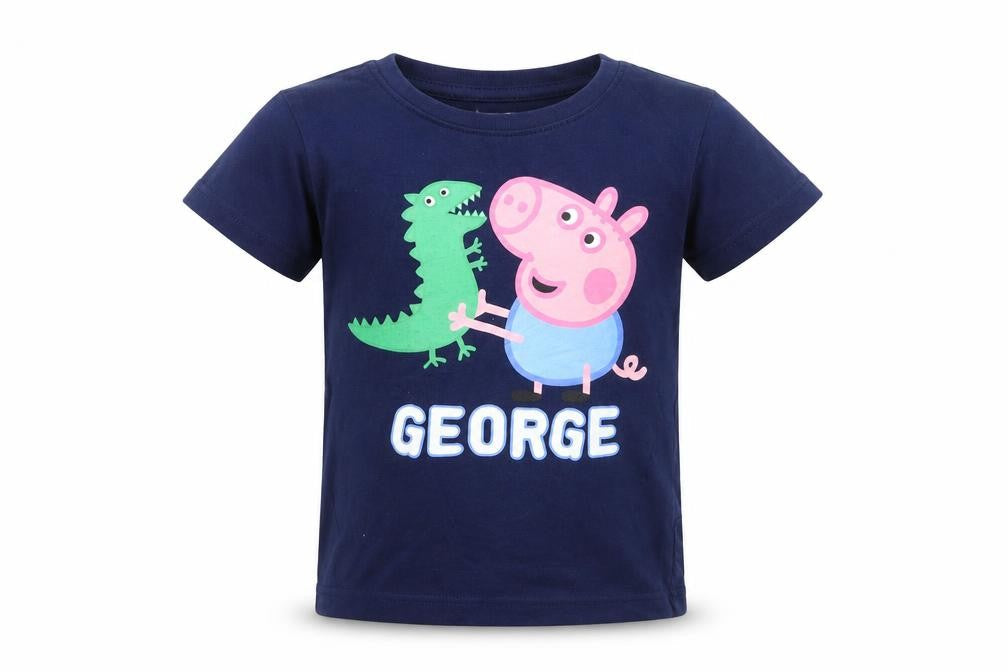 Peppa Pig Boys Blue T-Shirt Short Sleeve Size 5-6 Years