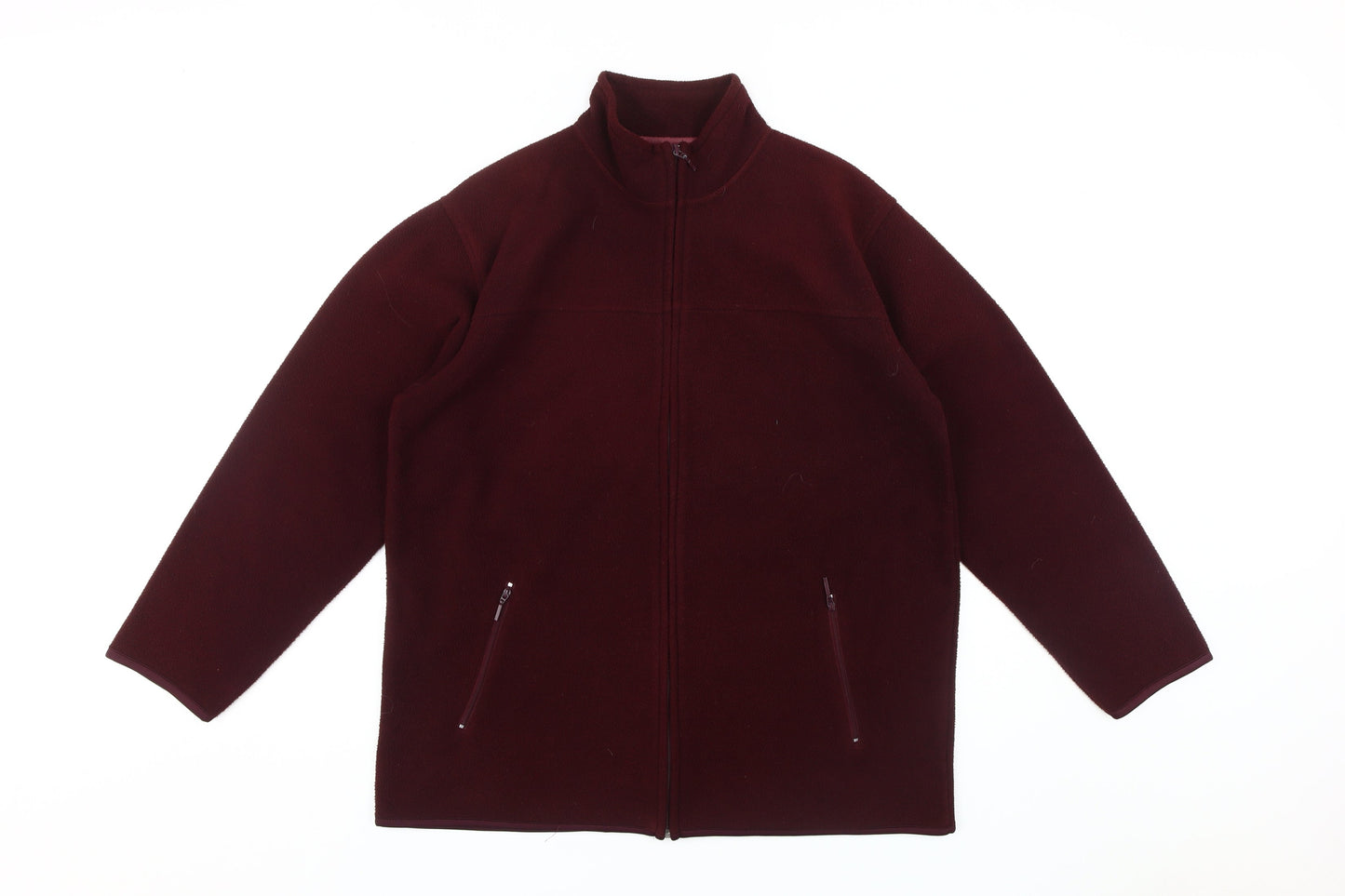 EWM Women's Red Fleece Jacket M Casual Mid-Length