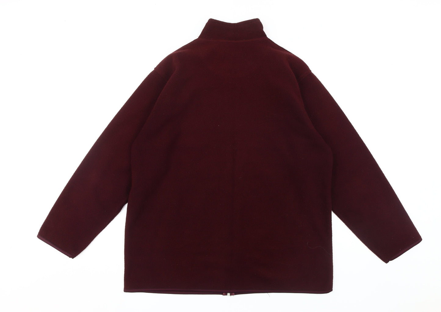 EWM Women's Red Fleece Jacket M Casual Mid-Length