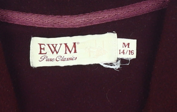EWM Women's Red Fleece Jacket M Casual Mid-Length