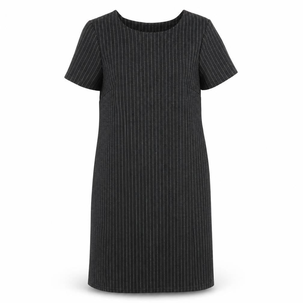 Et Vous Women's Black Striped Shift Dress Size 10