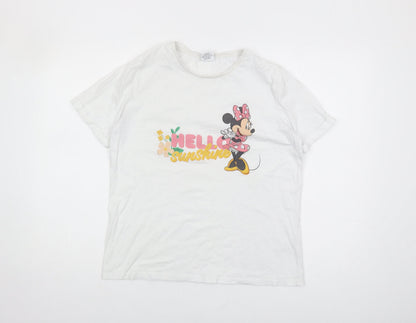 Preloved Disney Women's White T-Shirt, Size 14 Cartoon Style - Front