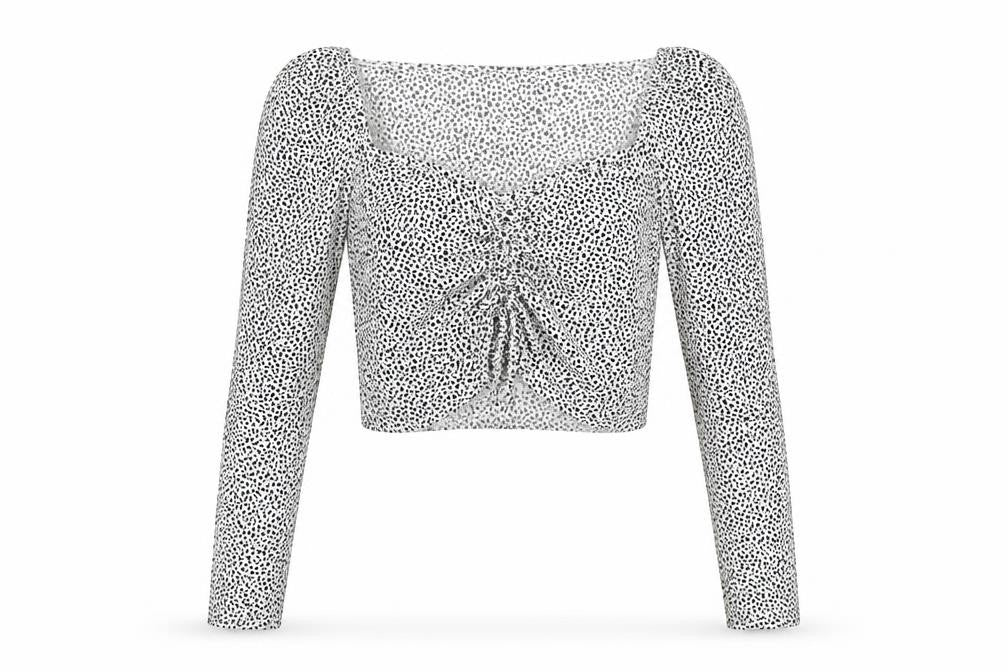 Bershka Women's Cropped V-Neck Blouse - Size S