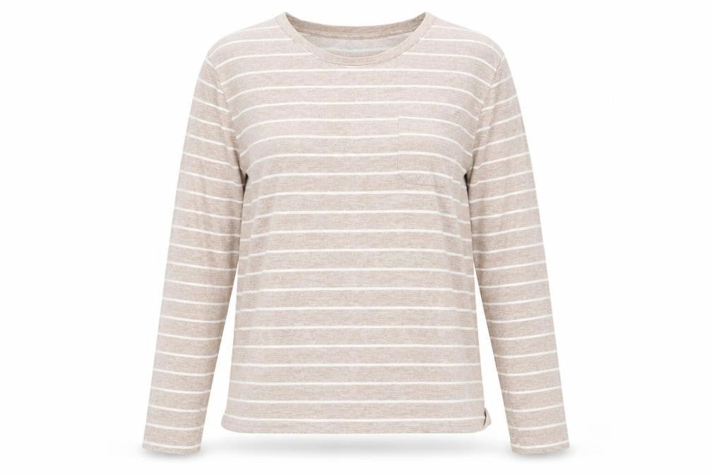 Originals Beige Striped T-Shirt, Size 14, Women's Basic Top