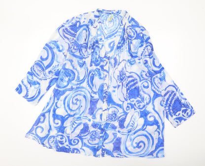 Pistachio Women's Blue Paisley Blouse M