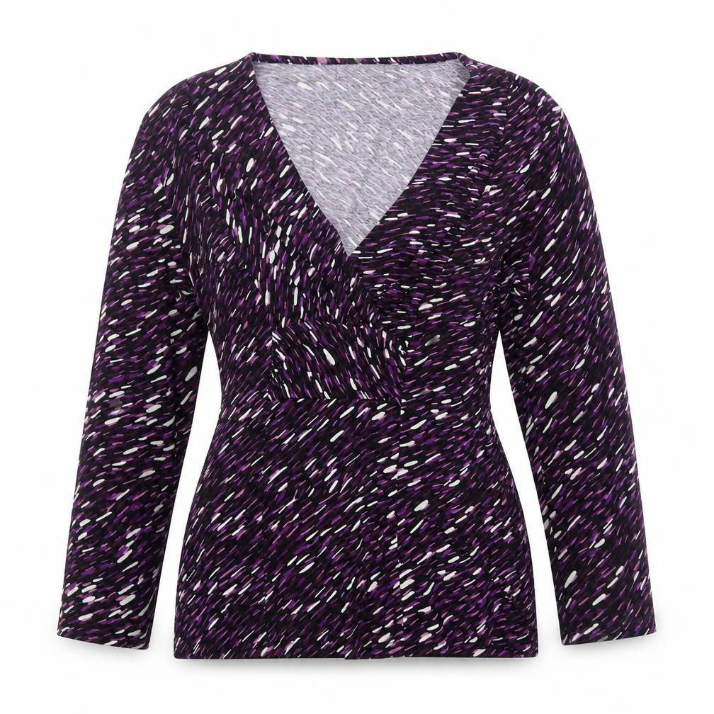 Country Casuals Women's Multicoloured V-Neck Long Sleeve Top Size S